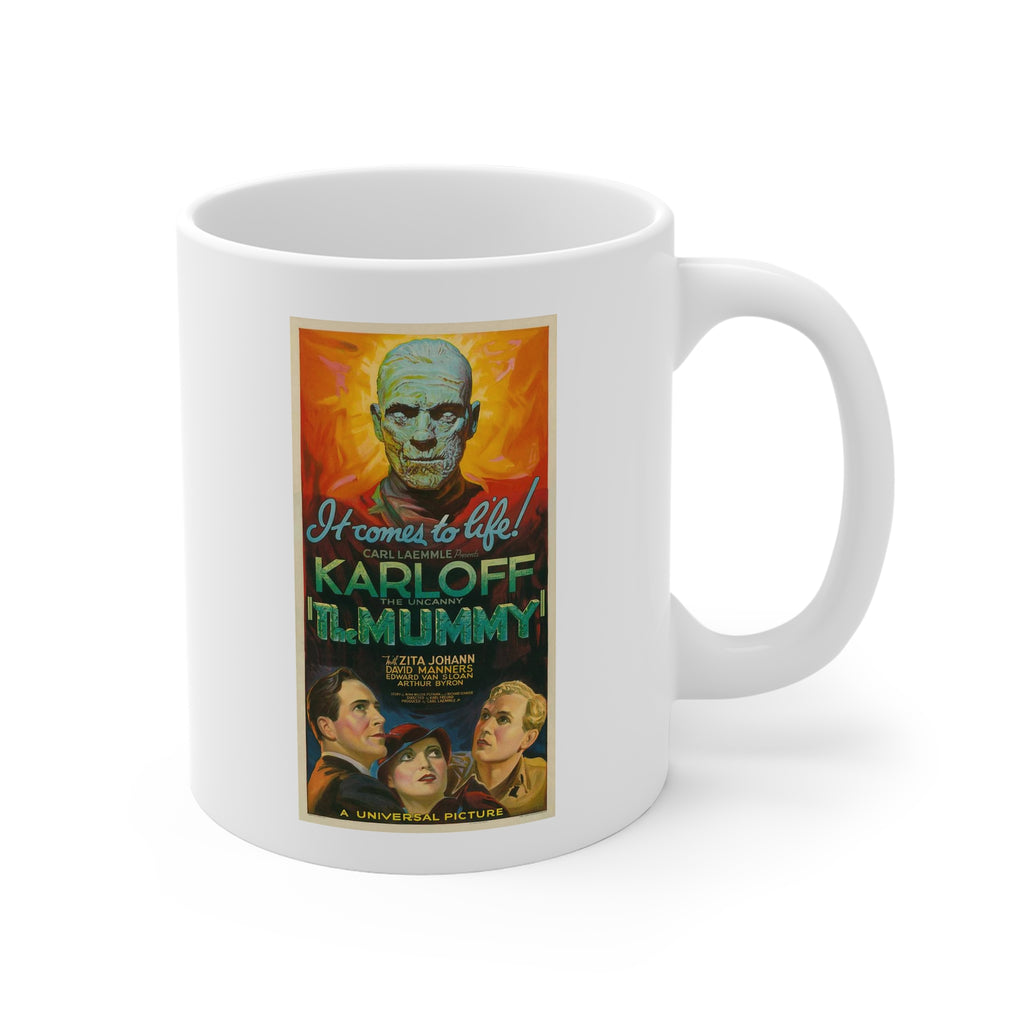 Classic Monster Movie Mug — Karloff The Mummy Retro Poster 11oz