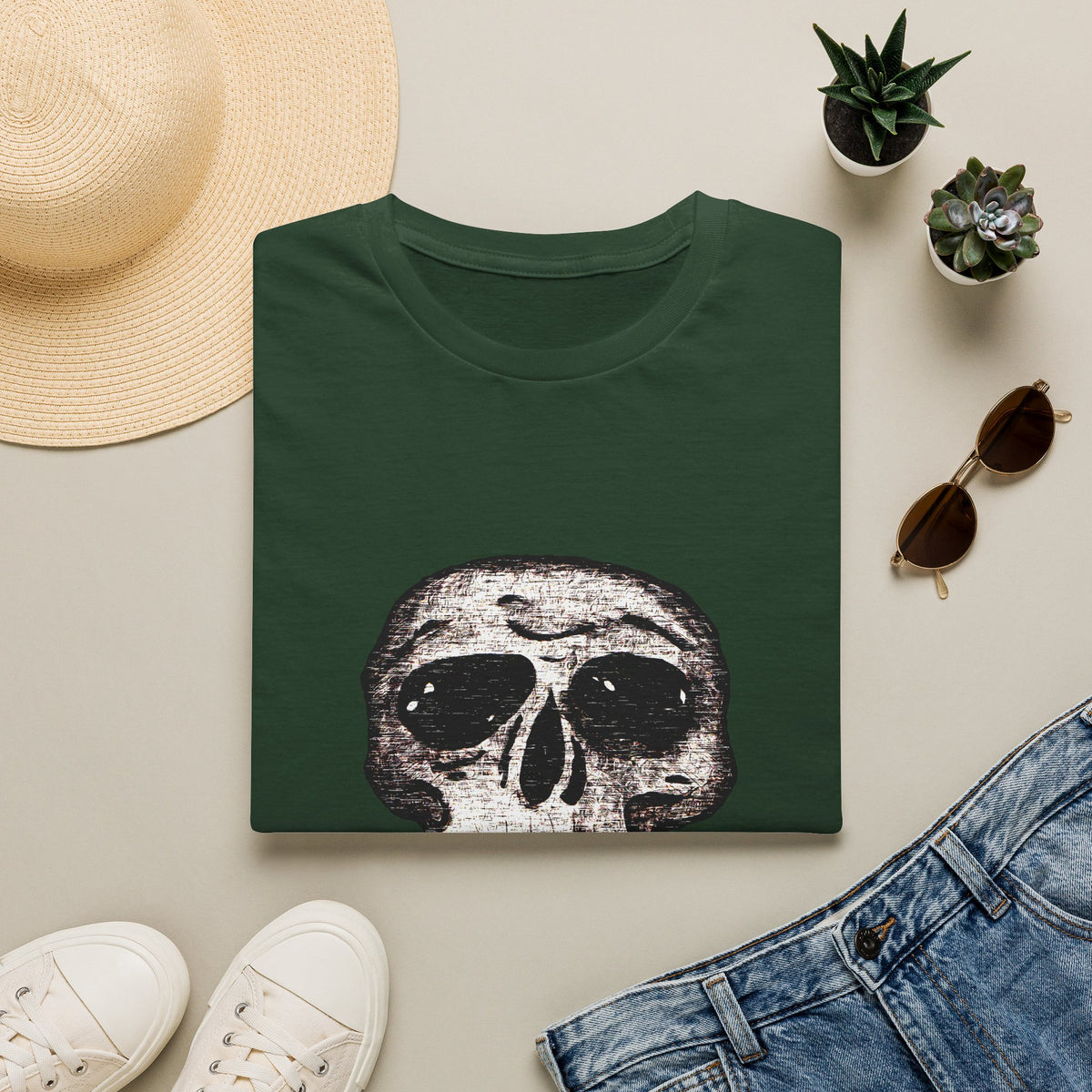 Vintage Distressed Skull Tee for Goth & Alternative Style