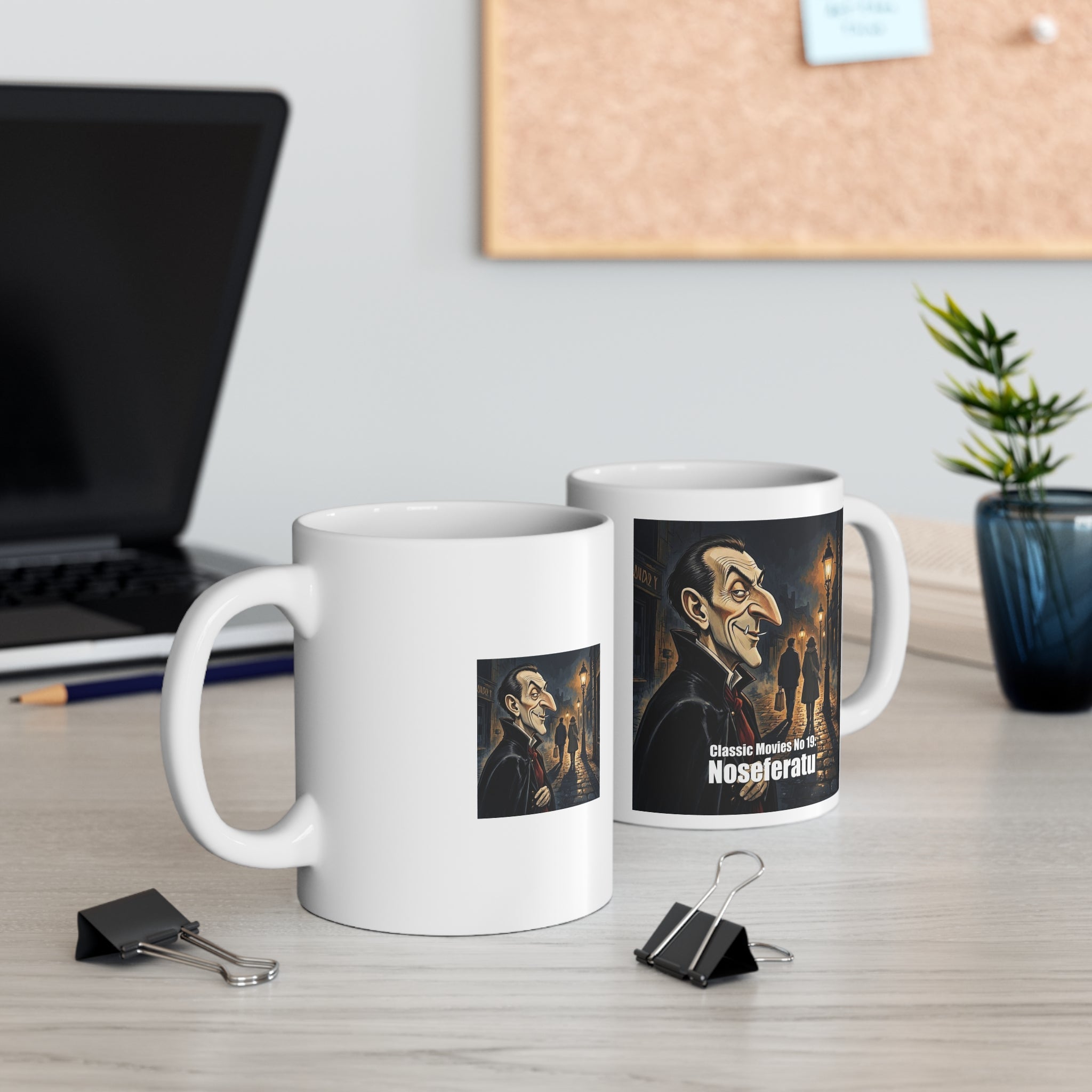 Classic Movies No 19 - Noseferatu Noir Illustration Coffee Cup
