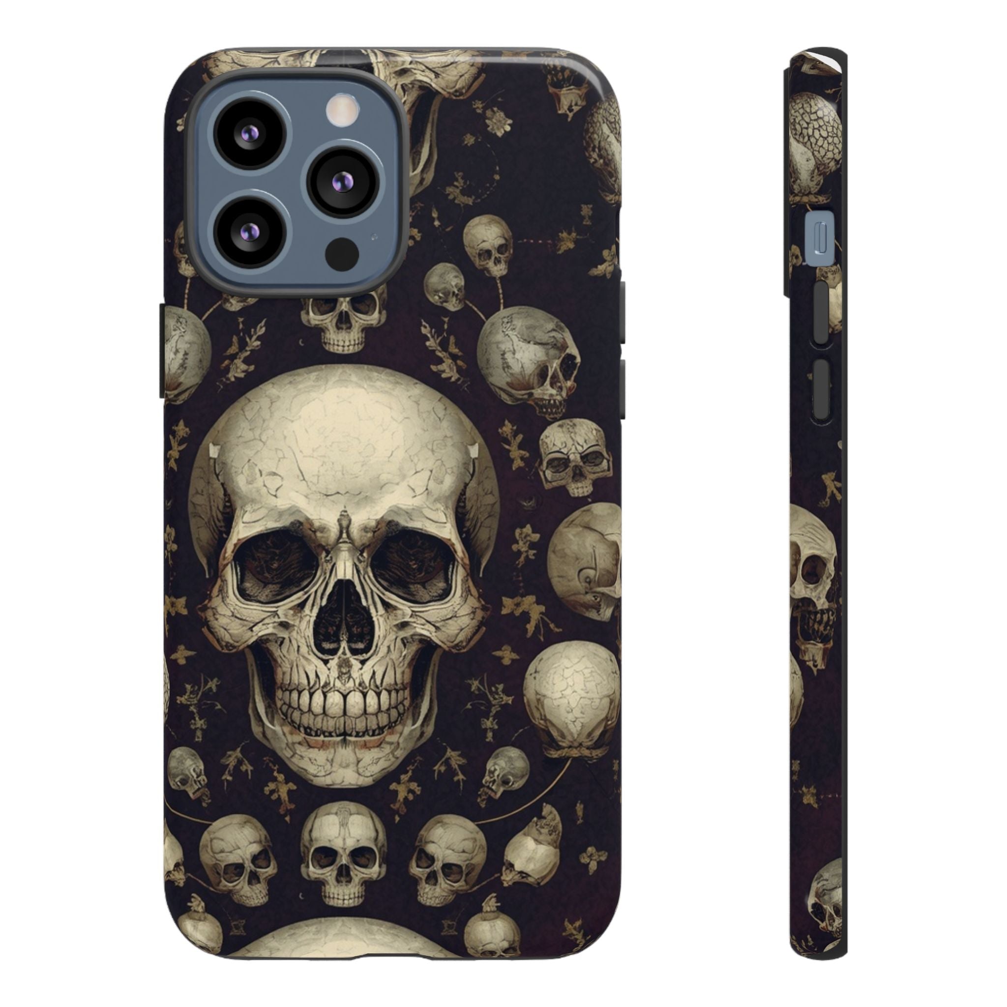 Skull Pattern Phone Case — Gothic Vintage Skull Design for iPhone