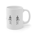 Minimal Skeleton Pattern Mug — Repeating Vintage Skeleton Coffee Cup (11oz)