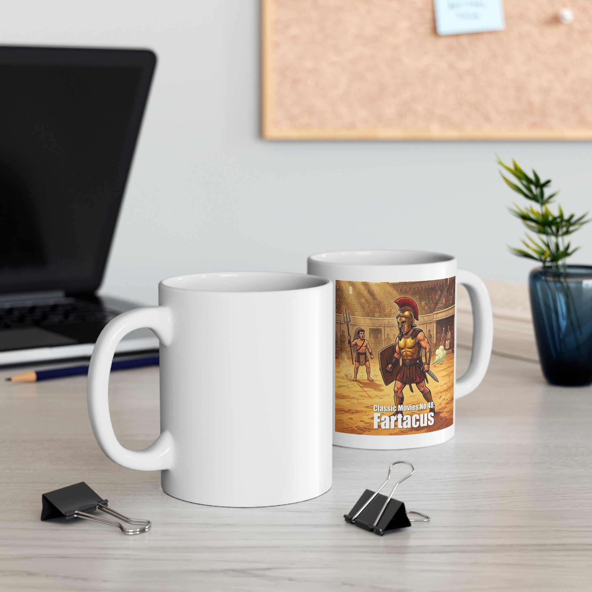 Classic Movies No 48: Fartacus. Gladiator Arena | Ancient Roman Warrior Design - 11oz Mug