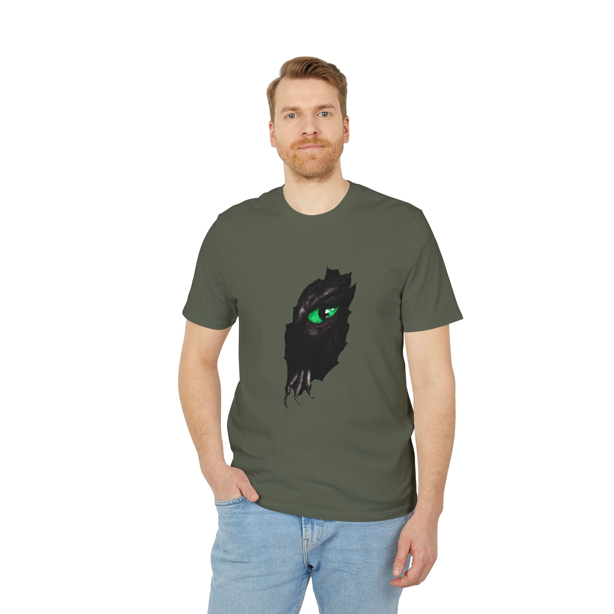 T-Shirt — Green Dragon Eye and Claw Graphic