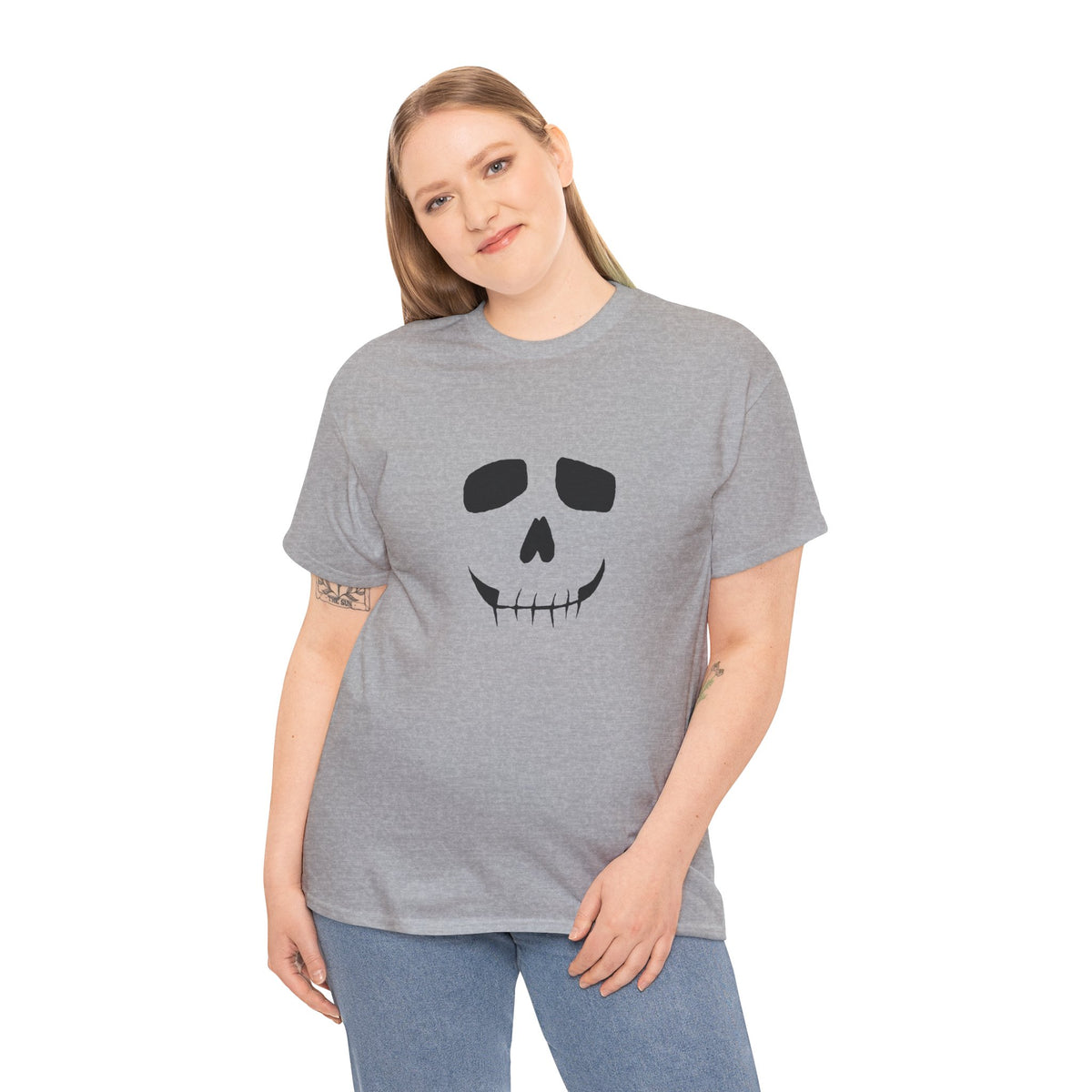 Skull Face Graphic Tee — Minimal Halloween Skull T-Shirt