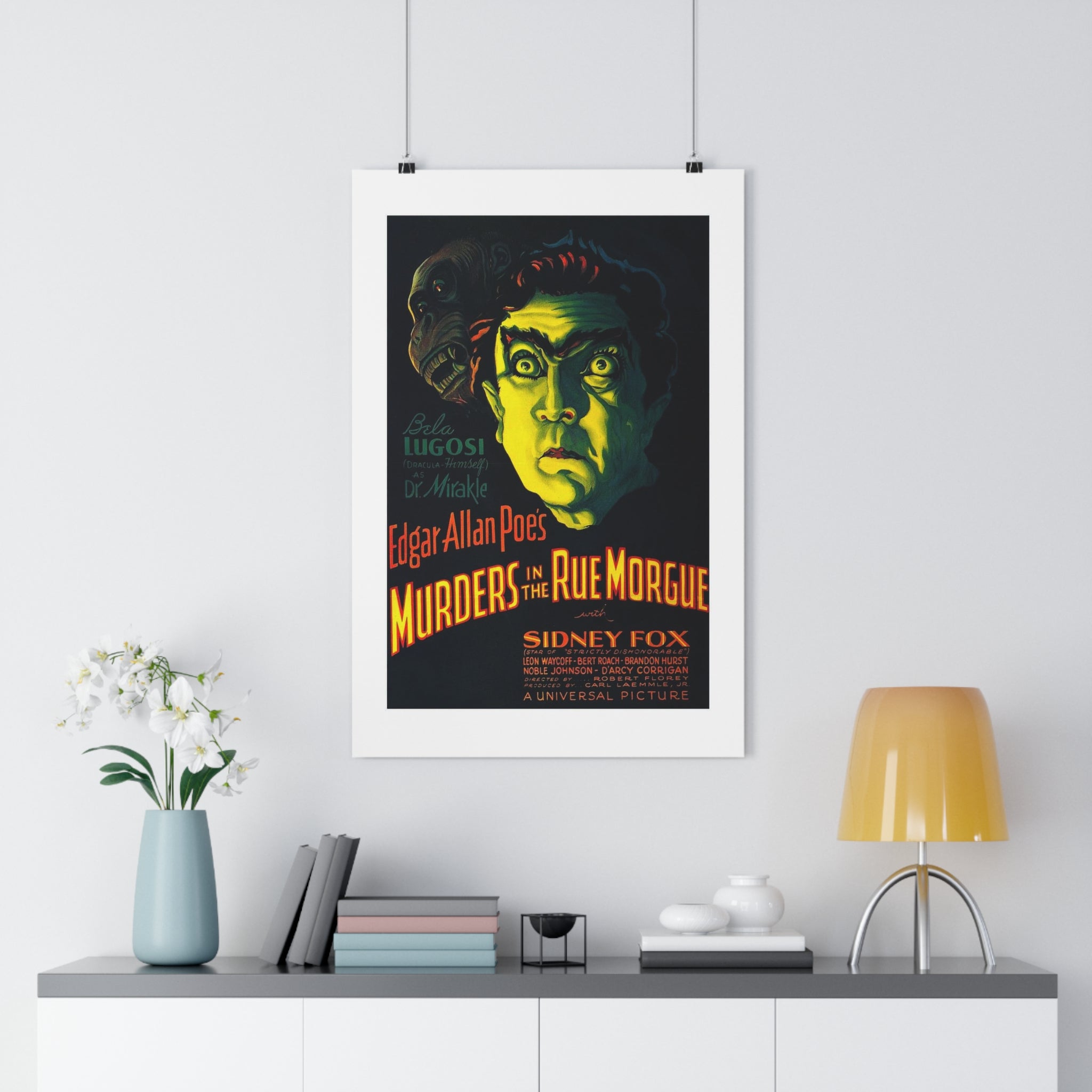 Vintage Horror Poster — "Edgar Allan Poe's Murders in the Rue Morgue" Art Print