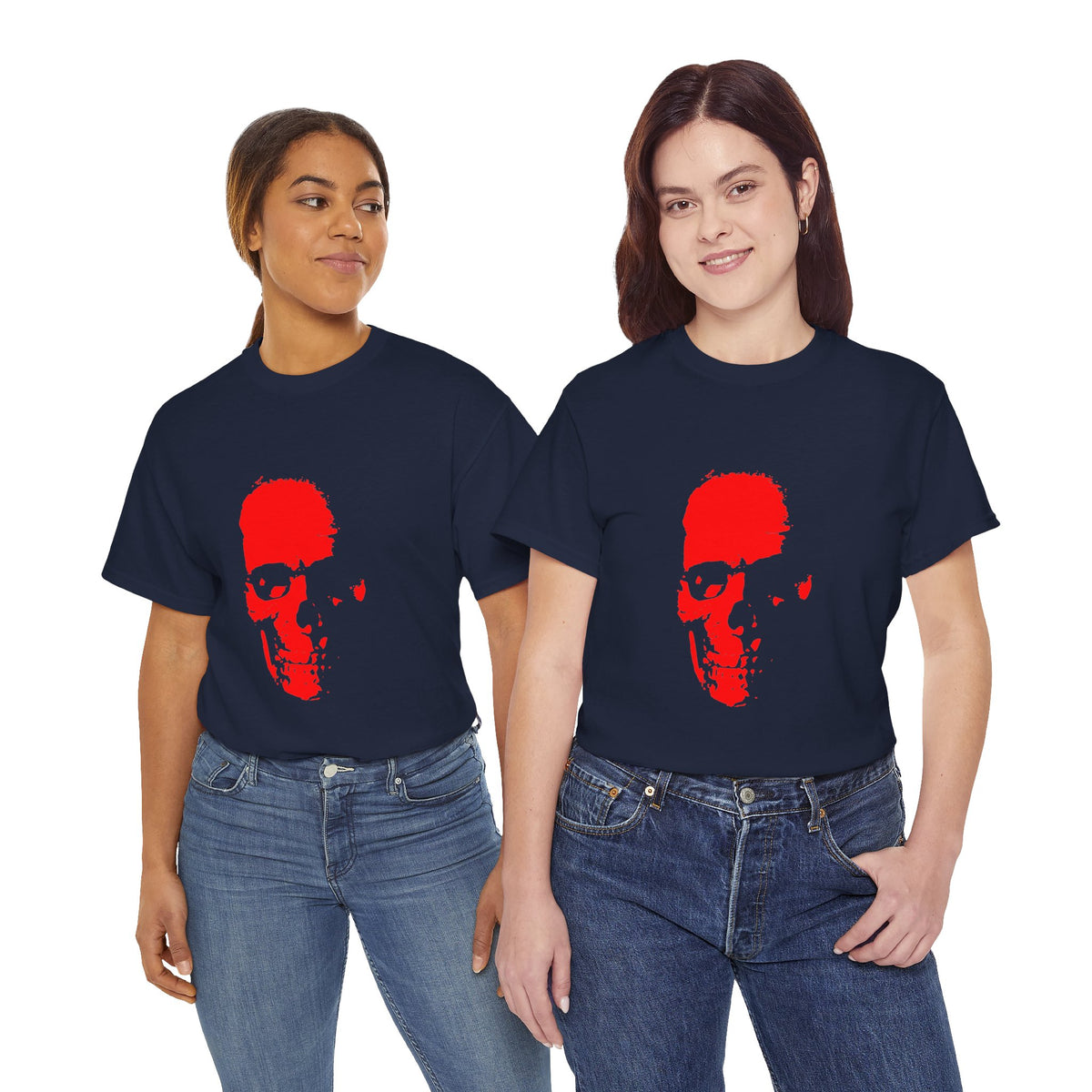Red Skull Silhouette Tee — Minimalist Skull Graphic T-Shirt