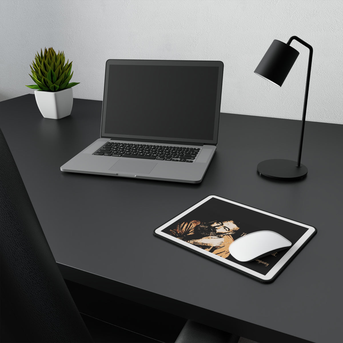 Ernest Hemingway Quote Mouse Pad — "The first draft of anything is shit." Non-Slip Gaming Mousepad