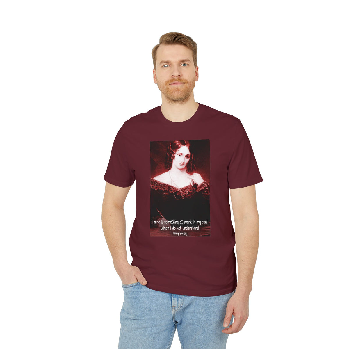 Gothic Mary Shelley Portrait T-Shirt — "There is something at work in my soul..." Quote Tee