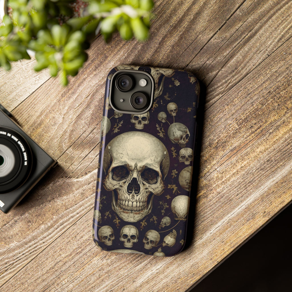 Skull Pattern Phone Case — Gothic Vintage Skull Design for iPhone