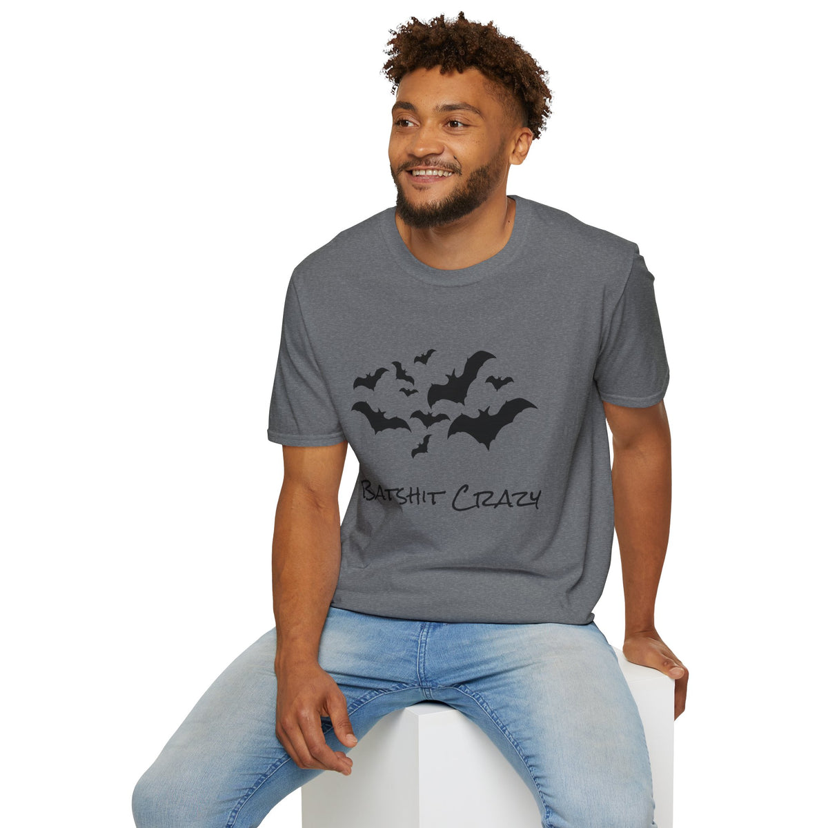 Bat Silhouette T‑Shirt — "Batshit Crazy" Graphic Halloween Tee