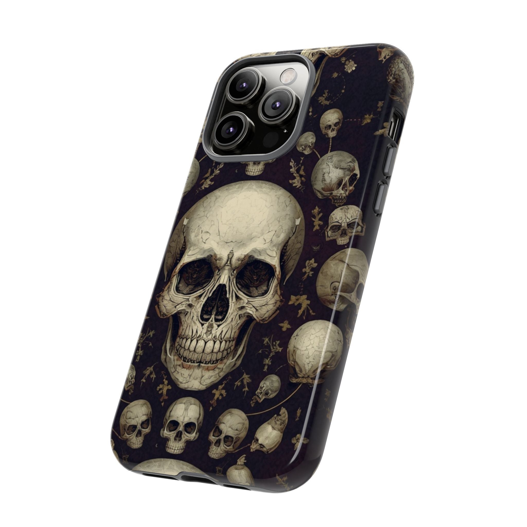 Skull Pattern Phone Case — Gothic Vintage Skull Design for iPhone
