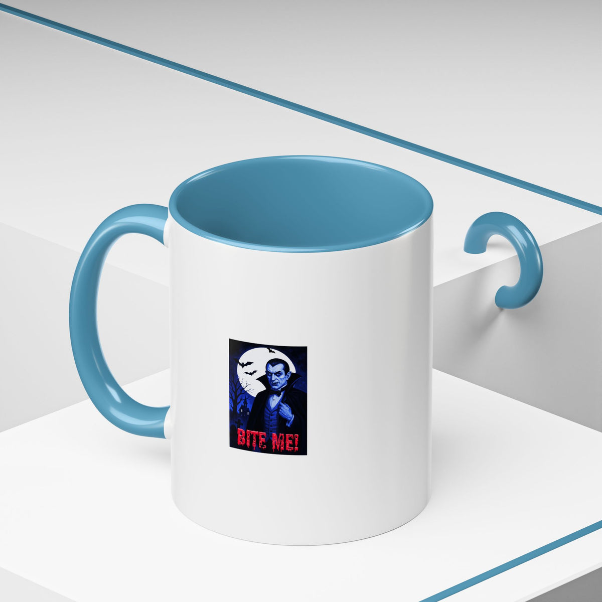 Vampire 'Bite Me!' Accent Coffee Mug – Gothic Halloween Coffee Cup