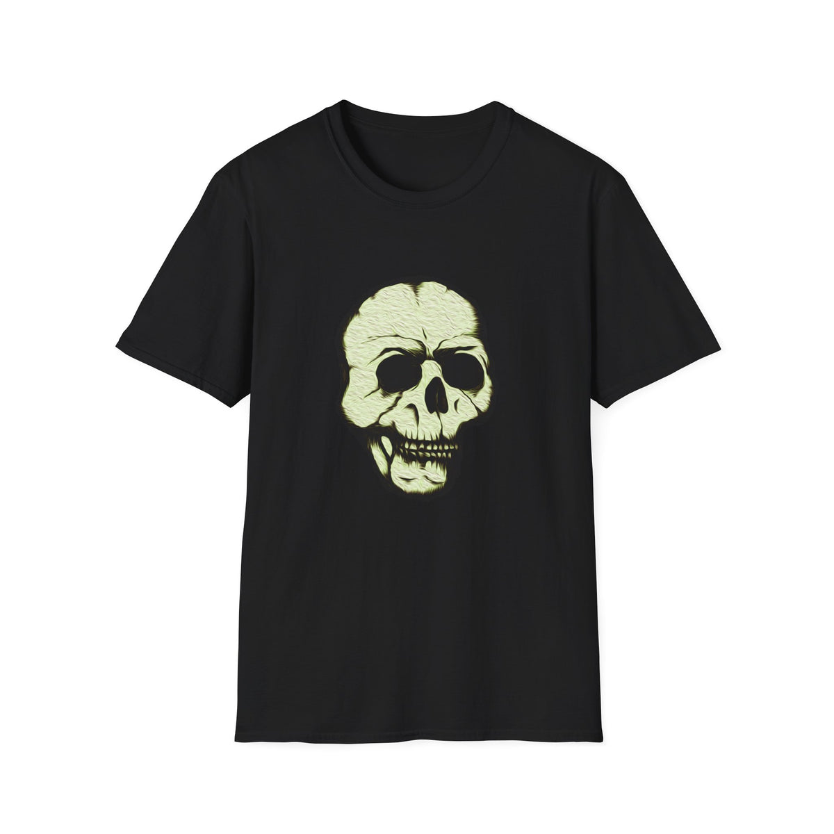 Skull Design T-Shirt — Halloween Neon Skull Graphic Tee