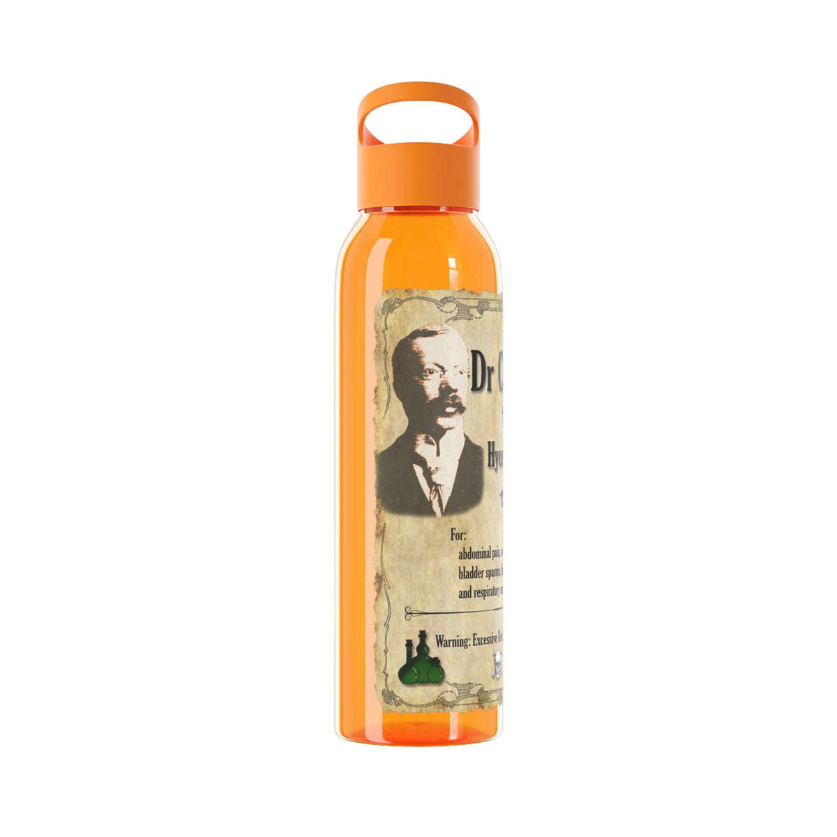 Vintage Apothecary Sky Water Bottle - “Dr Crippen’s Famous Hyoscine Tonic” Design