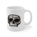 Skull Coffee Mug — Minimalist Distressed Skull 11oz Ceramic Mug