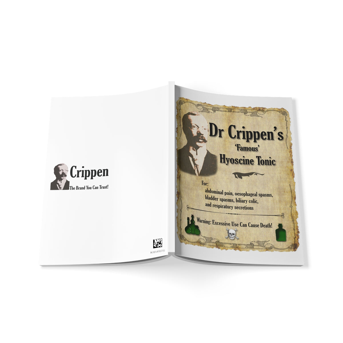 Vintage Apothecary A5 Notebook— “Dr Crippen’s Famous Hyoscine Tonic” Design