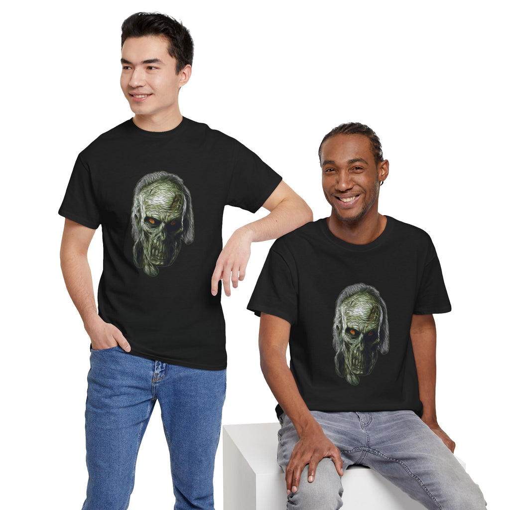 Zombie Horror Skull Tee — Eerie Green Zombie Face Graphic T-Shirt