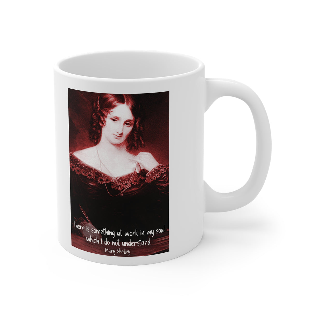 Gothic Mary Shelley Portrait Coffee Mug —  11oz White Mug