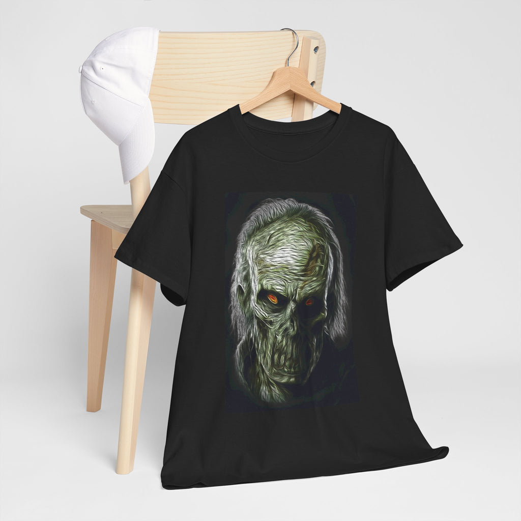 Zombie Horror Skull Tee — Eerie Green Zombie Face Graphic T-Shirt