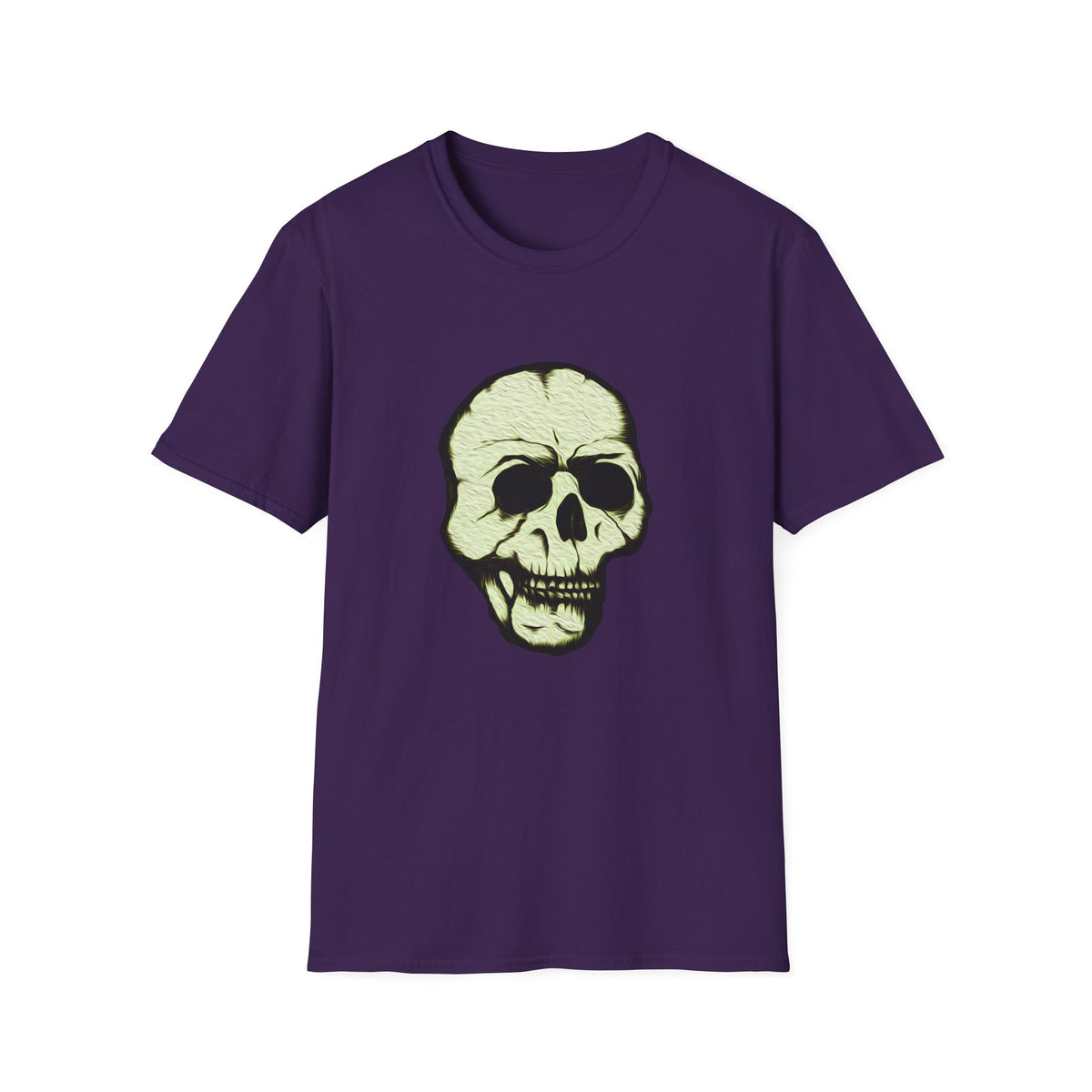 Skull Design T-Shirt — Halloween Neon Skull Graphic Tee