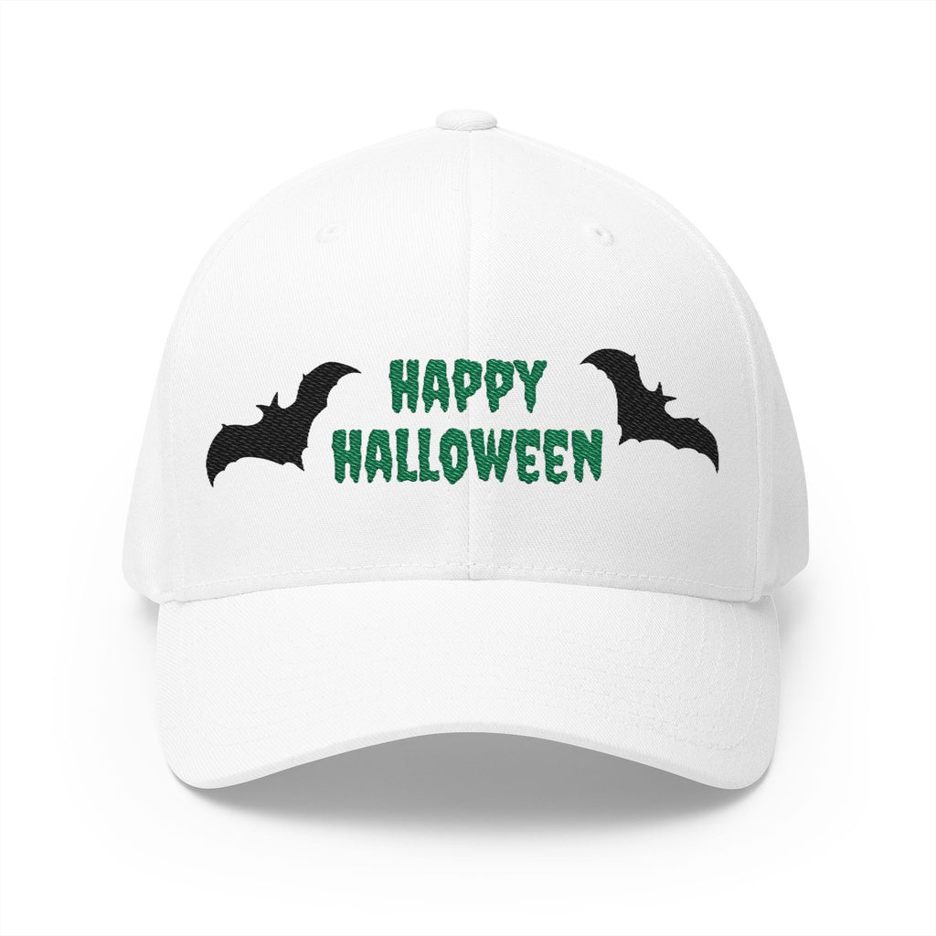 Happy Halloween Embroidered Cap with Bats