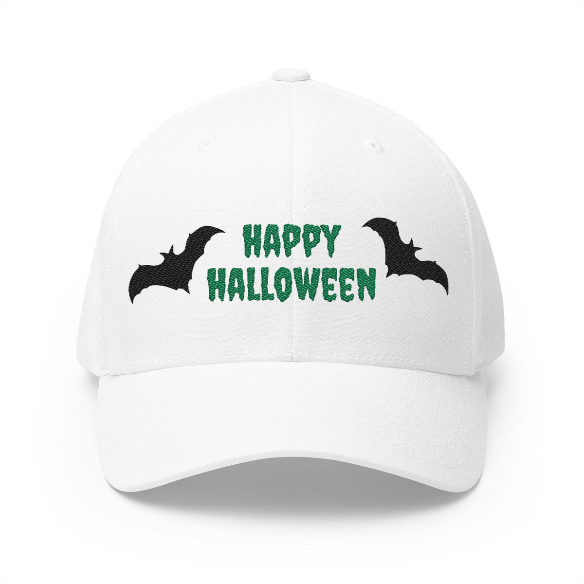 Happy Halloween Embroidered Cap with Bats