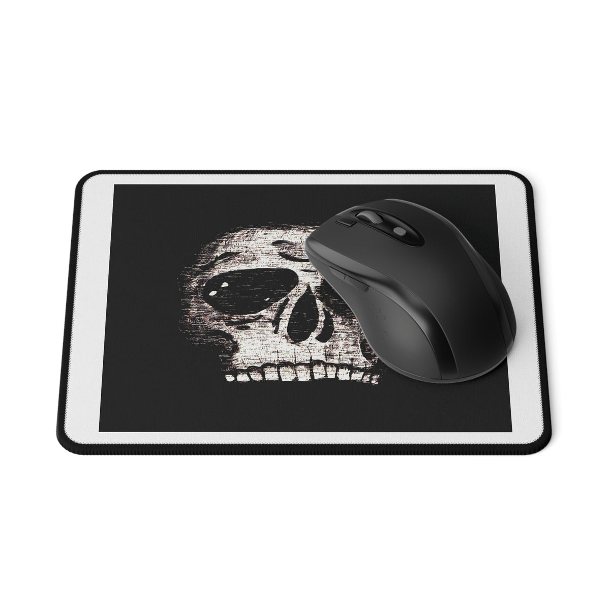 Minimalist Distressed Skull Graphic Gaming Mouse Pad — for Gamers & Halloween