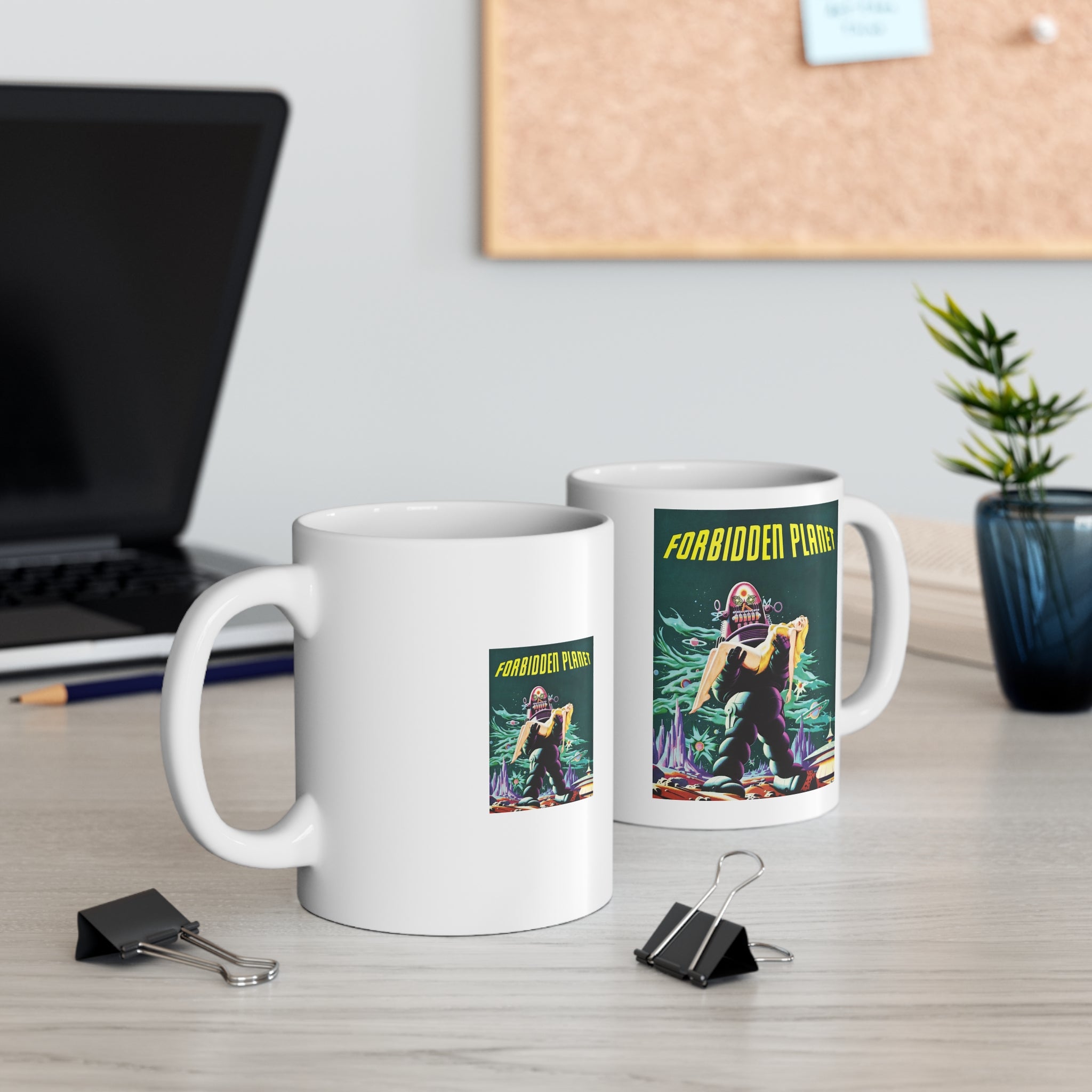 Forbidden Planet Retro Sci‑Fi Mug — Vintage Space Movie Poster Coffee Cup