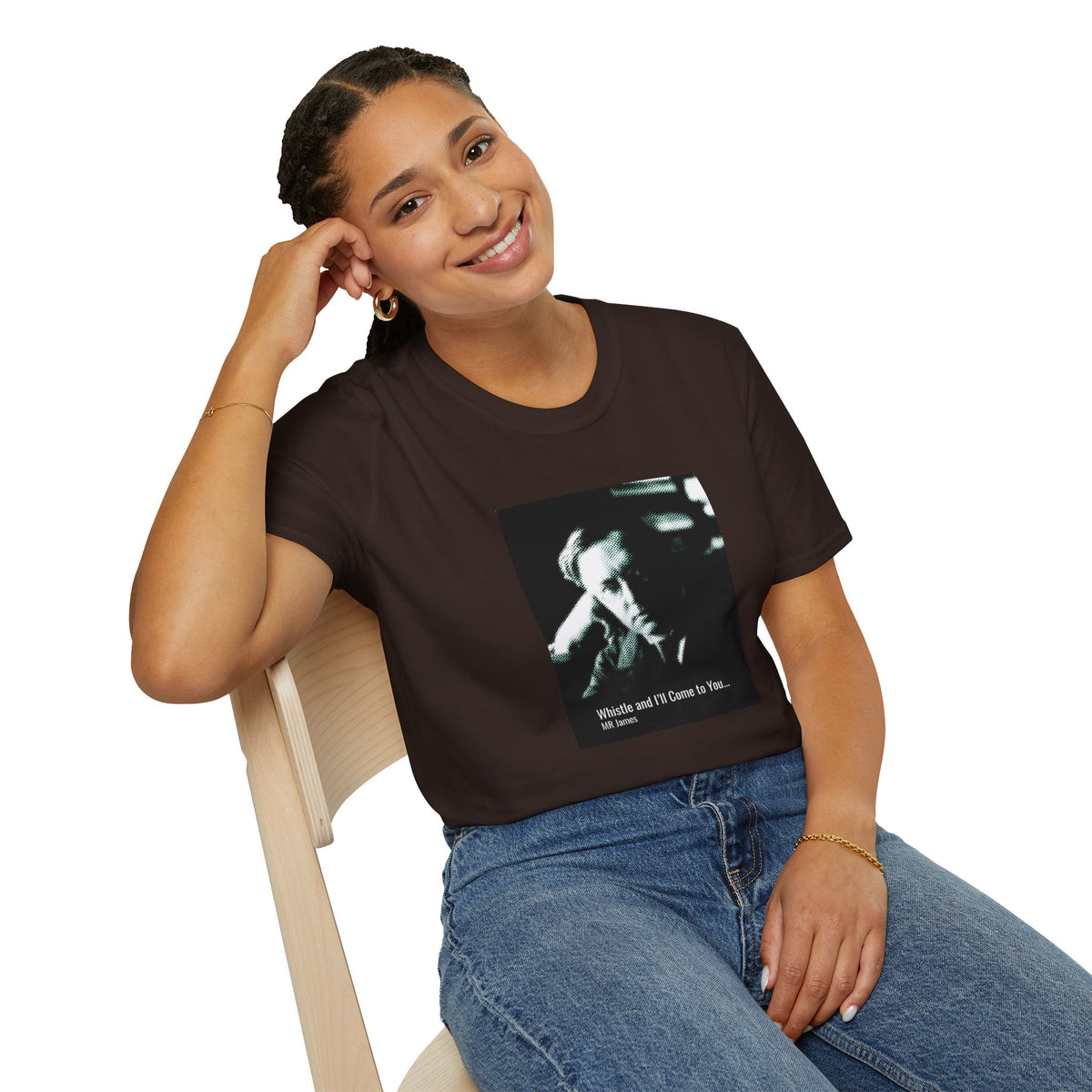 MR James Graphic T-Shirt — Moody Black & White Tee with Quote