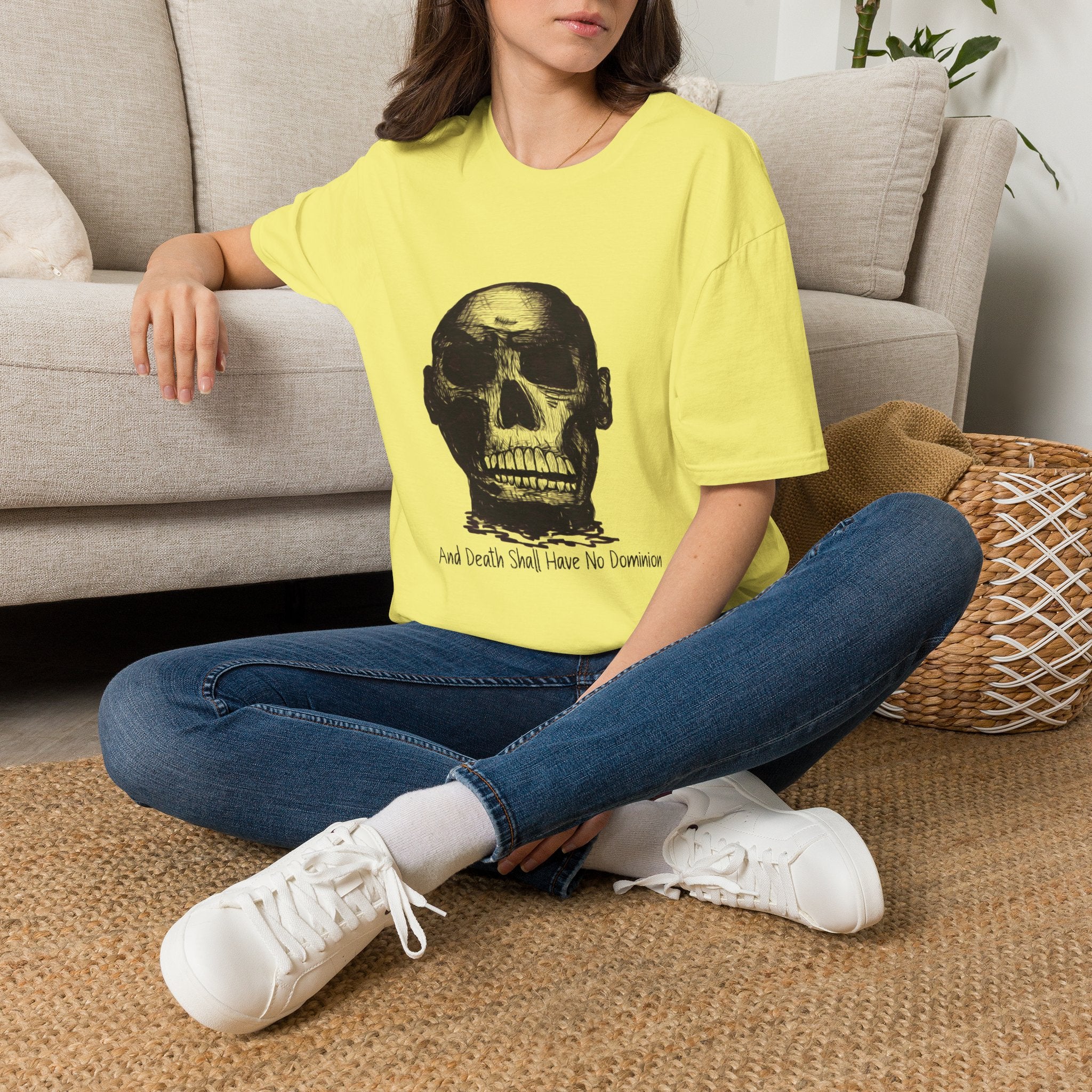Skull Design by PhatBob. And Death Shall Have No Dominion. Skull Illustration T-Shirt — Bold Vintage Skull Graphic Tee
