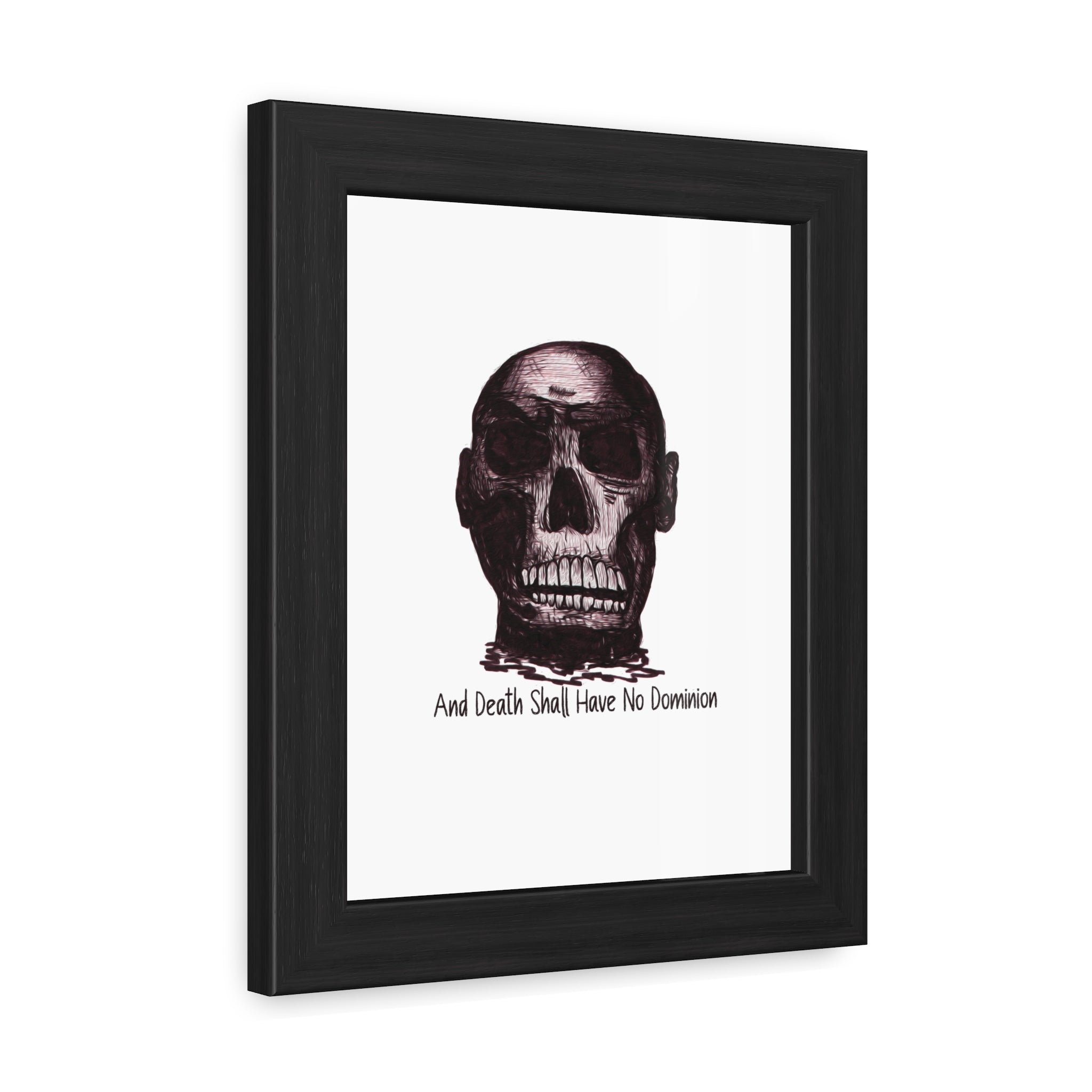 Framed Poster — Skull Illustration with "And Death Shall Have No Dominion" (Gothic Wall Art)