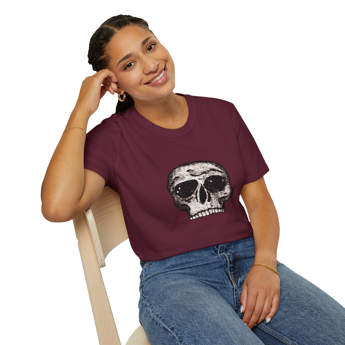 Vintage Distressed Skull Tee for Goth & Alternative Style