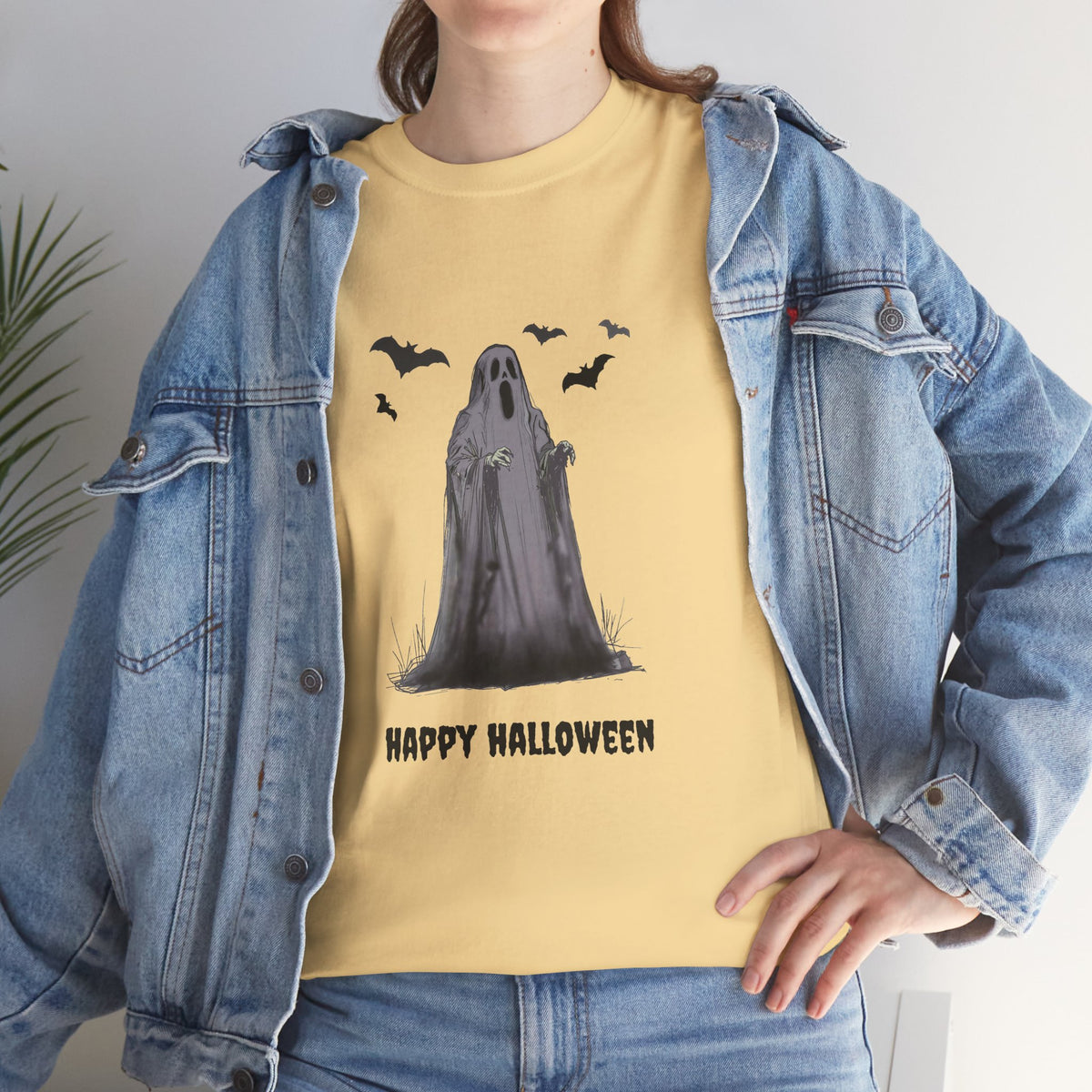Happy Halloween Ghost Tee — Vintage Spooky Ghost Graphic T-Shirt