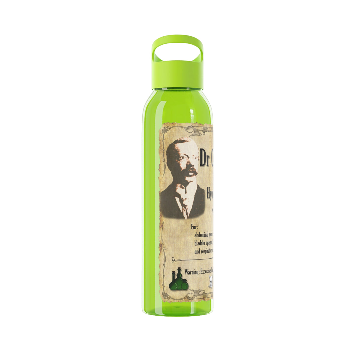Vintage Apothecary Sky Water Bottle - “Dr Crippen’s Famous Hyoscine Tonic” Design
