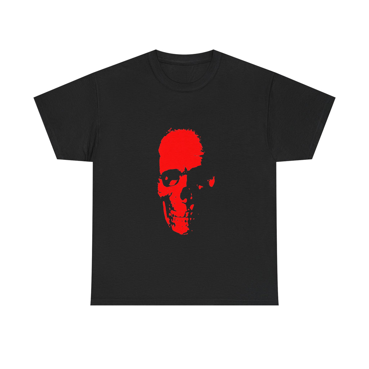 Red Skull Silhouette Tee — Minimalist Skull Graphic T-Shirt