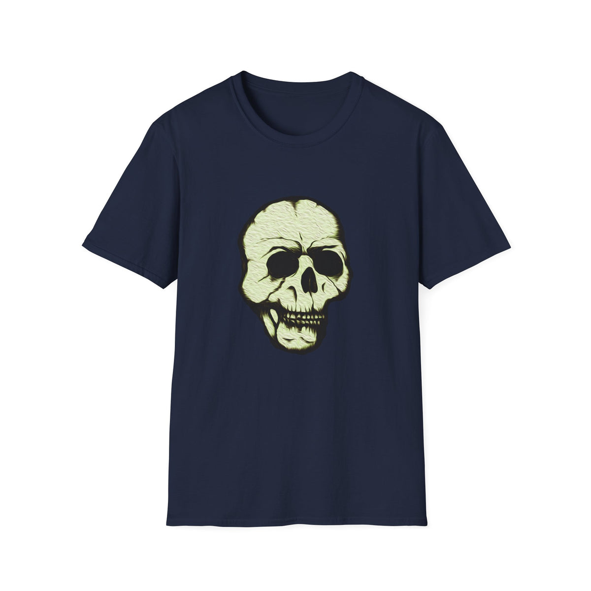 Skull Design T-Shirt — Halloween Neon Skull Graphic Tee