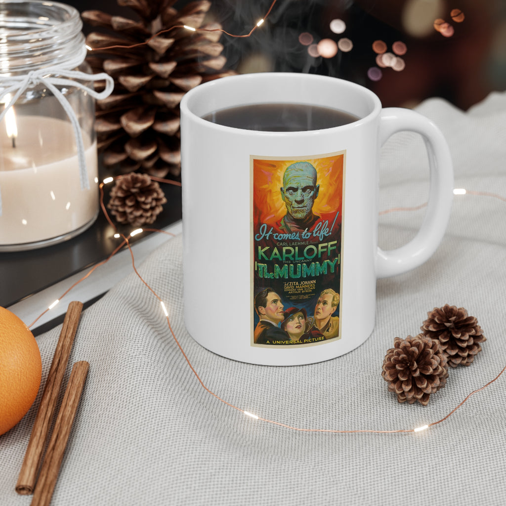 Classic Monster Movie Mug — Karloff The Mummy Retro Poster 11oz