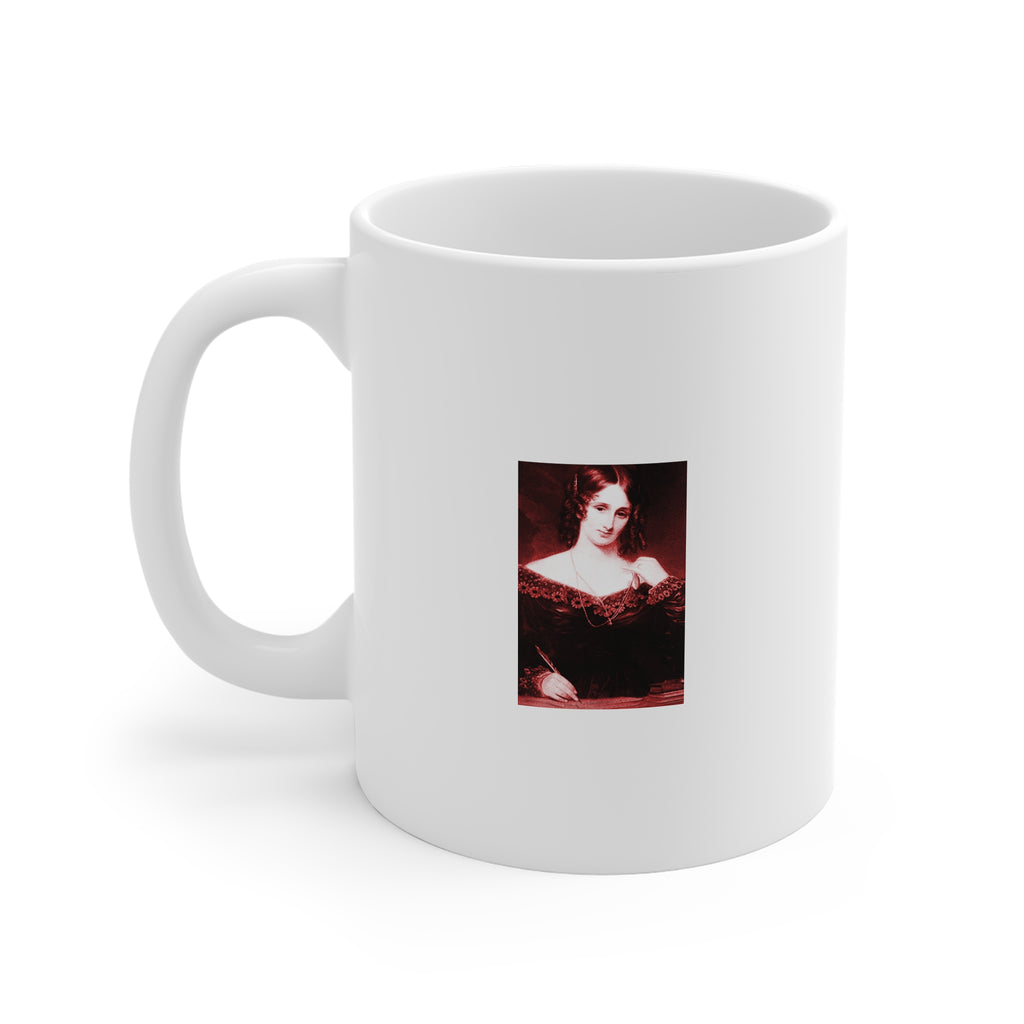 Gothic Mary Shelley Portrait Coffee Mug —  11oz White Mug