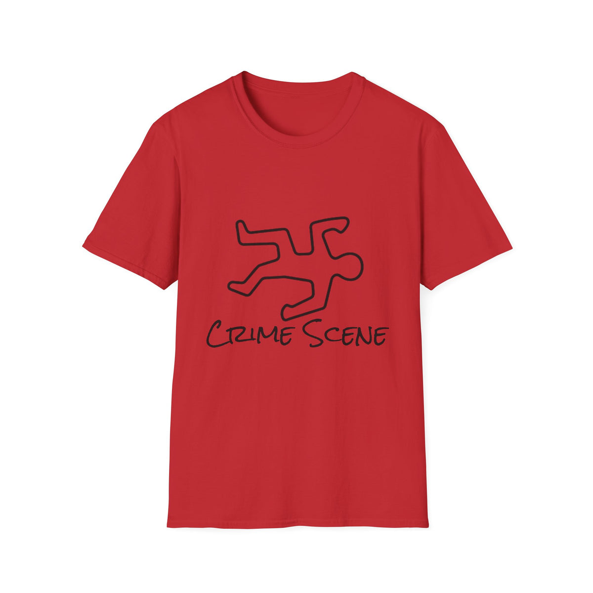Crime Scene T-Shirt – Minimal Chalk Outline Graphic Tee