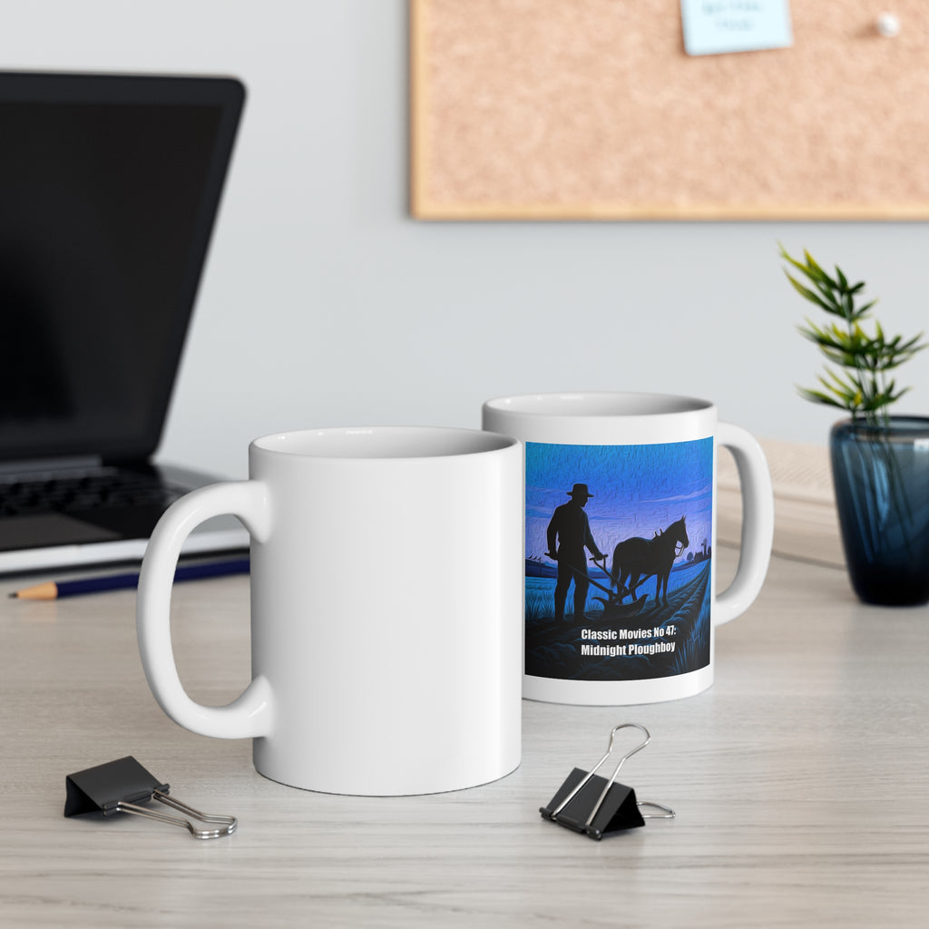 Classic Movies No 47 - Midnight Ploughboy Silhouette | Sunset Scene 11oz Coffee Mug