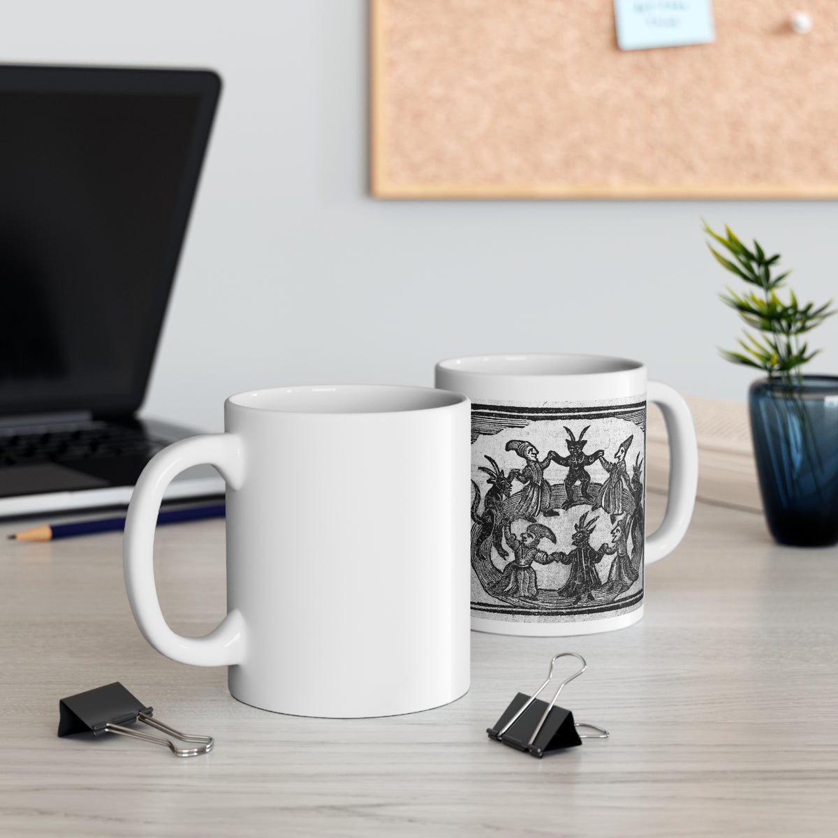 Witches Dancing with Devils Ceramic Mug - Vintage Illustration