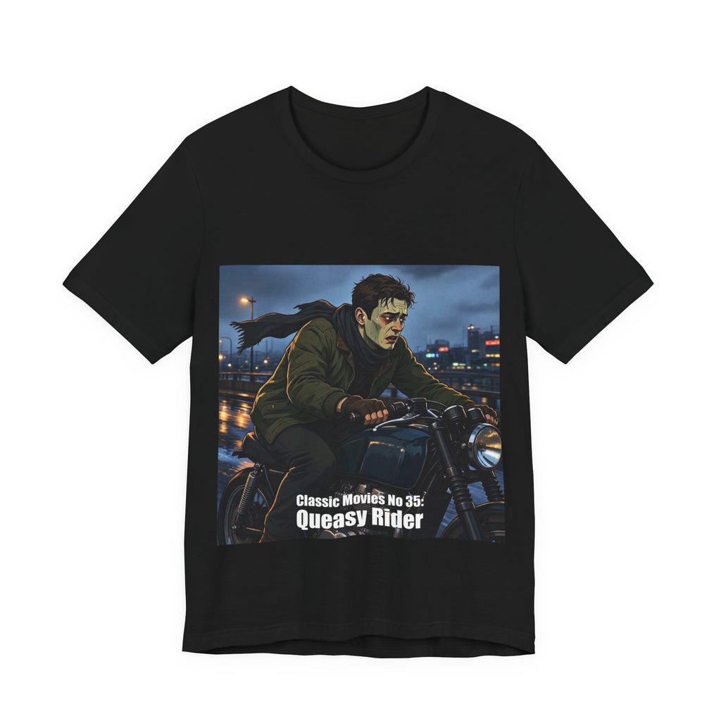 Classic Movies No 35 - Queasy Rider T-Shirt | Dark City Nightscape Graphic