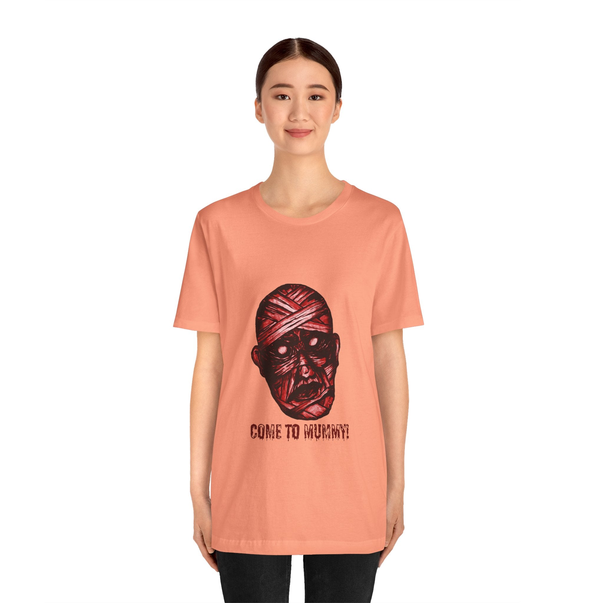 Mummy Horror Tee – “Come to Mummy?” Graphic Halloween T-Shirt