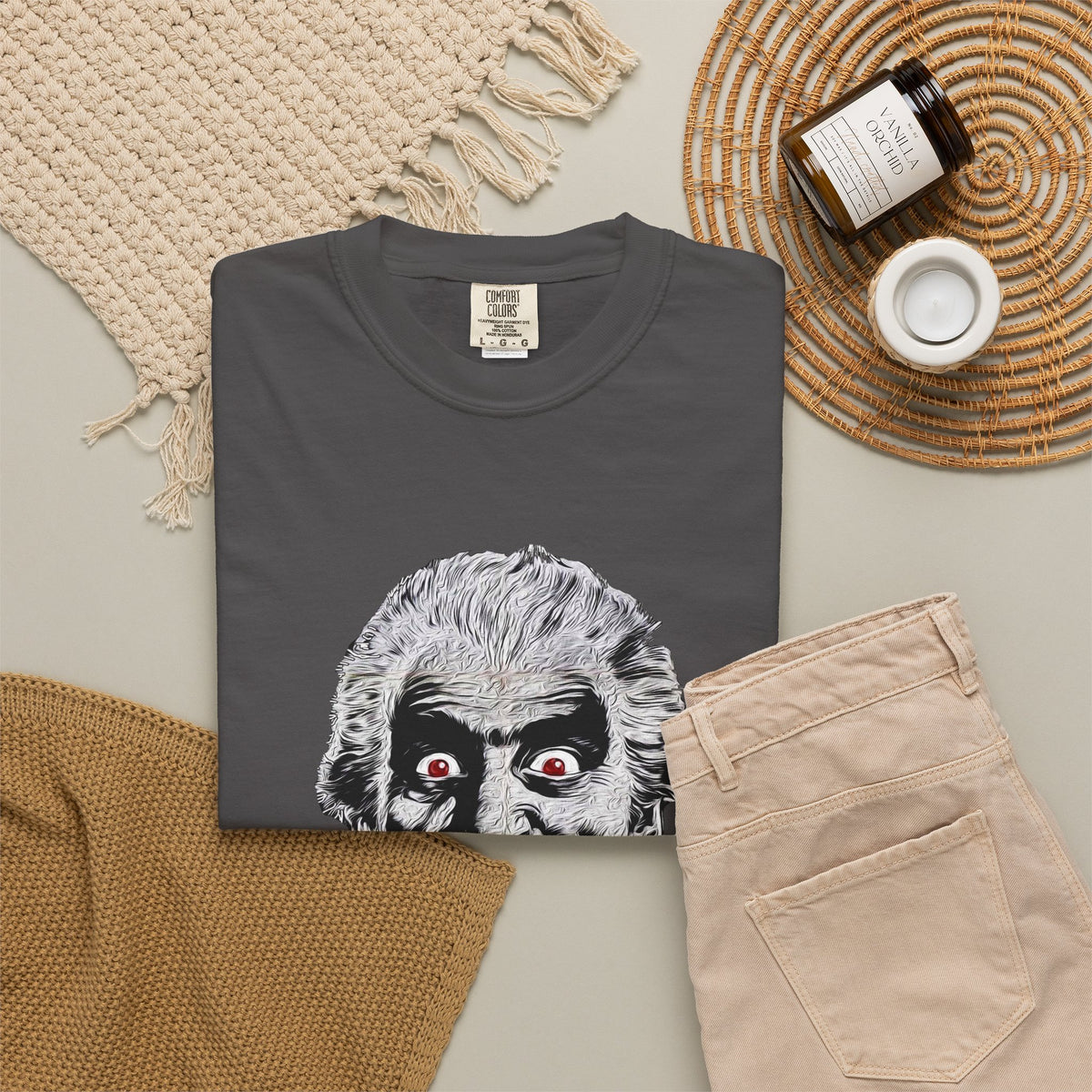 Vampire Face Graphic T-Shirt — Bloody Fangs Horror Tee