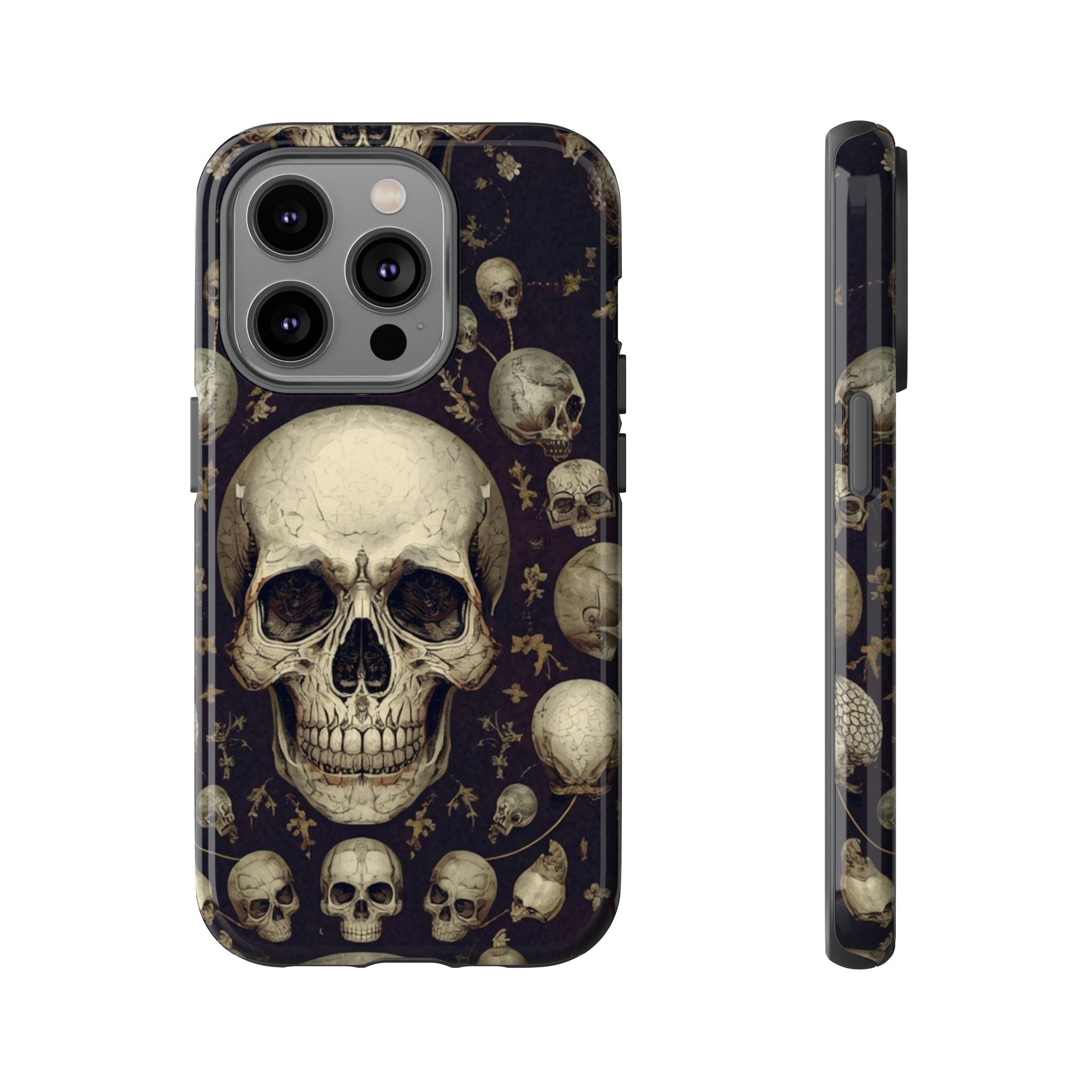 Skull Pattern Phone Case — Gothic Vintage Skull Design for iPhone