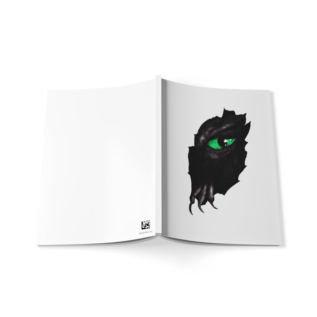 Green Dragon Eye and Claw A5 Softcover Notebook — Green Fantasy Sketch Journal