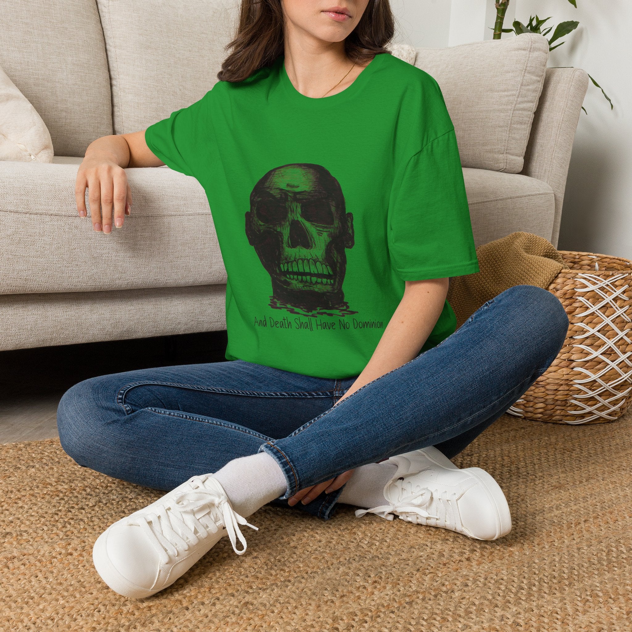 Skull Design by PhatBob. And Death Shall Have No Dominion. Skull Illustration T-Shirt — Bold Vintage Skull Graphic Tee