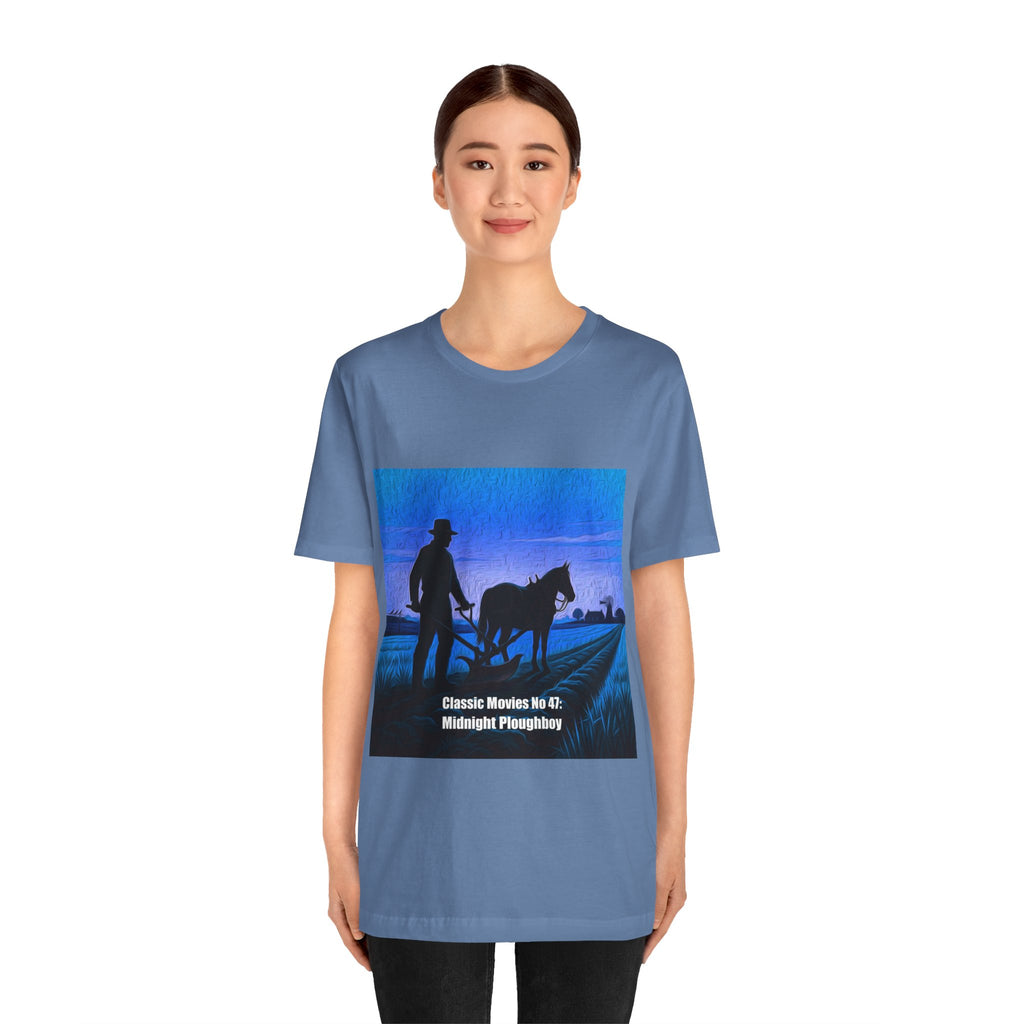 Classic Movies No 47 - Midnight Ploughboy Silhouette with Horse T-Shirt | Sunset Scene