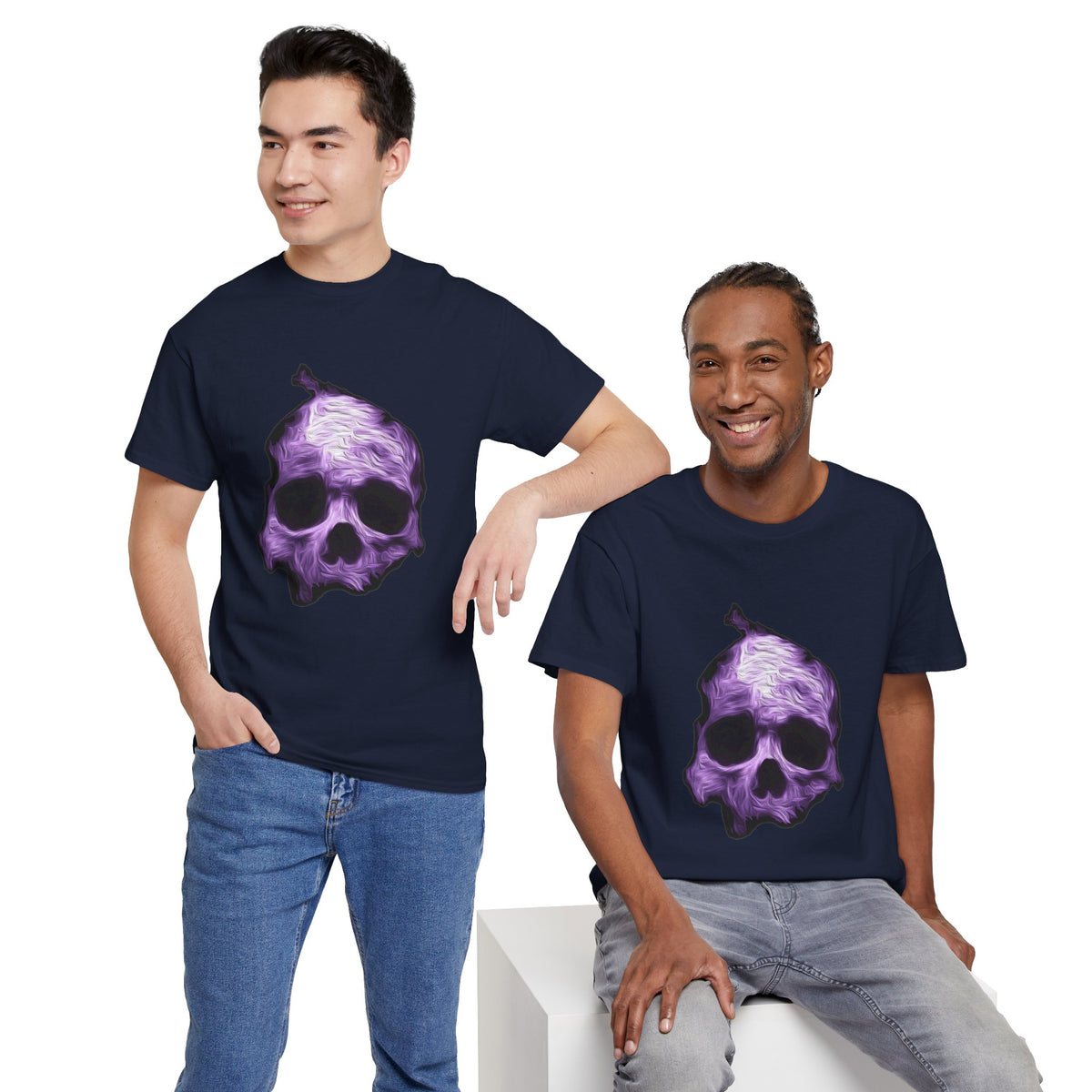 Purple Skull T-Shirt — Gothic Vaporwave Graphic Tee