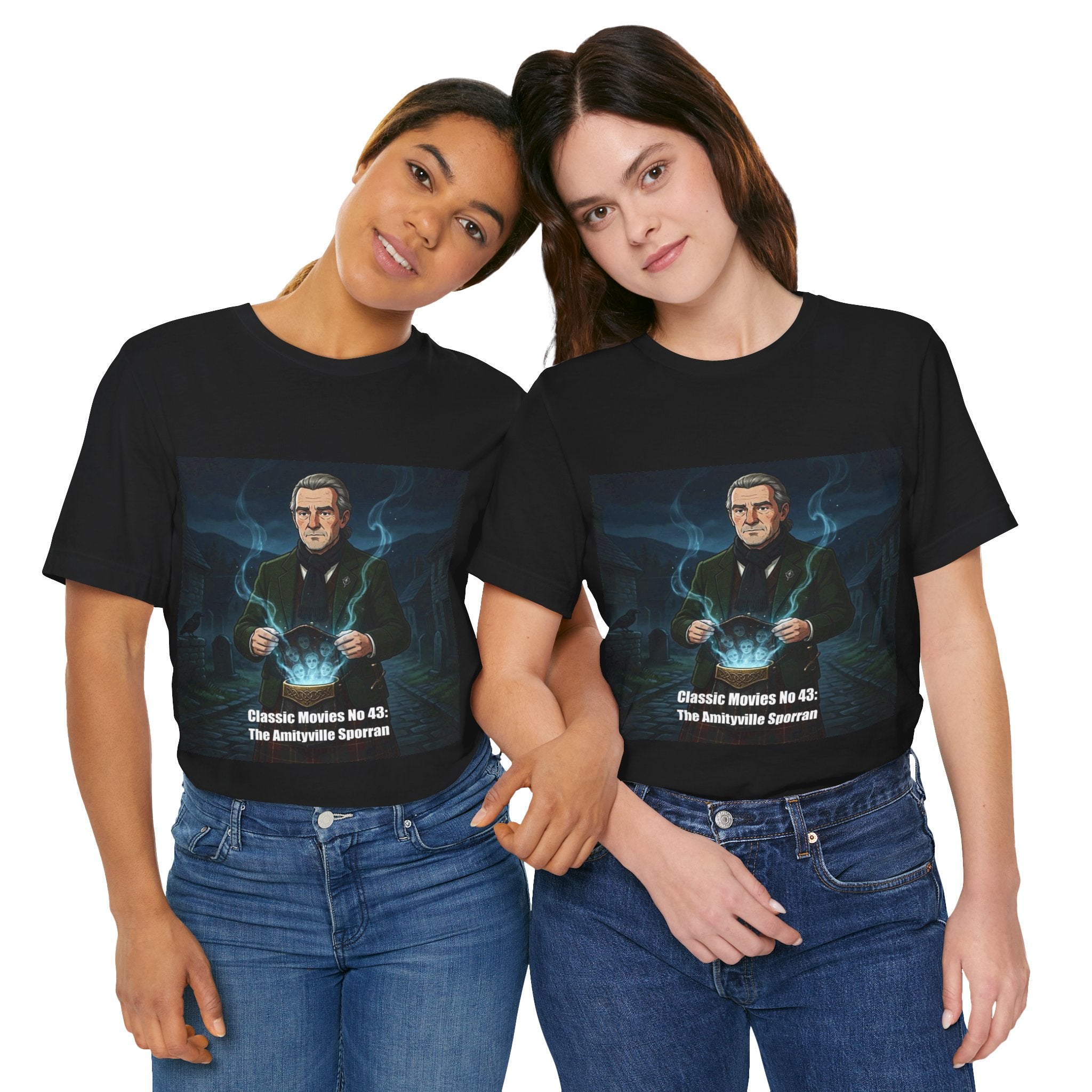 Classic Movies No 43 - The Amityville Sporran T-Shirt | Smoky Blue Illustration